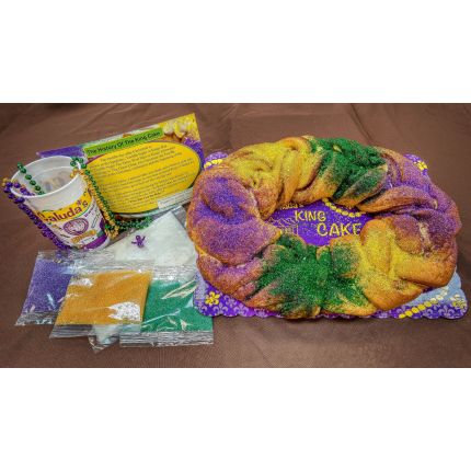 Traditional Old School (No Icing Topping) Mardi Gras King Cake