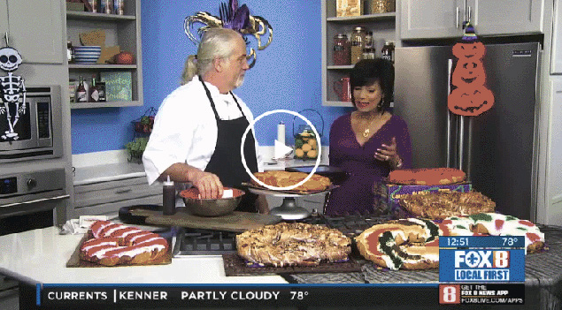 Holiday King Cakes with Chef John Caluda on WVUE FOX 8 News Oct. 2018